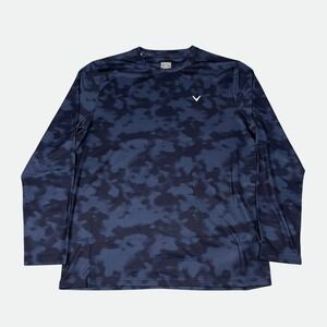 Callaway Opti-Dri Shirt Mens Medium Blue Camo UPF 50 Long Sleeve Golf CGKMC014C1